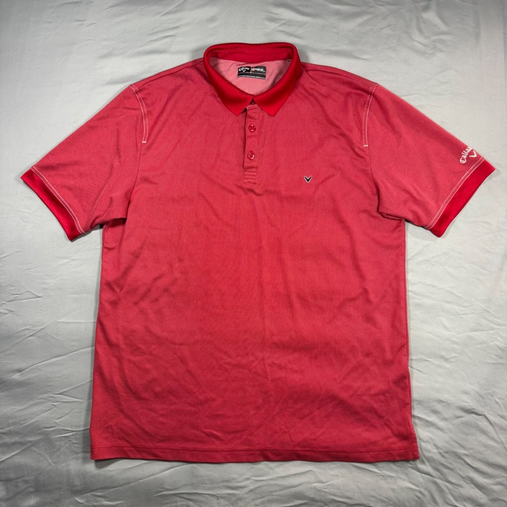 Callaway Opti-Dri Golf Polo Shirt Mens L Short Sleeve Red Performance Activewear